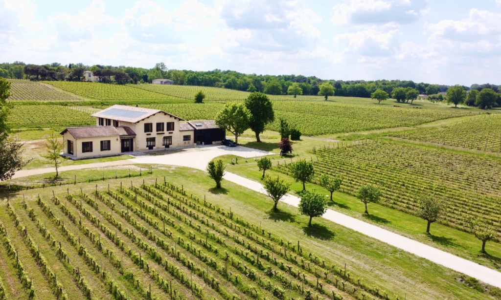 Vue de l'arrivée au domaine de courbon